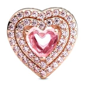 Pandora pink elevated heart charm